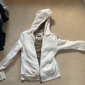 Aritzia zip up faux fur sweater size L